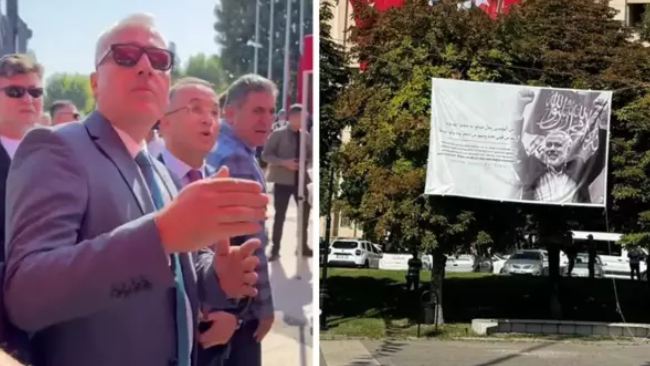 Türkiyədə Zəfər Bayramı şənliklərində Haniyənin pankartı açıldı - FOTO